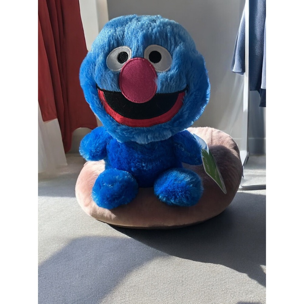 Sesame Street Big Head Grover Stuffed Plush 10" Blue